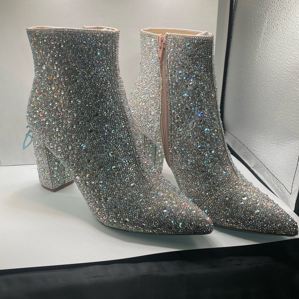 Betsey Johnson “Cady”Rhinestone Ankle Boot